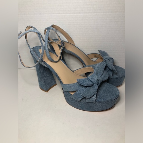 ANTONIO MELANI Denim Blue Platform Sandals NWOT size 9.5 - Picture 11 of 13